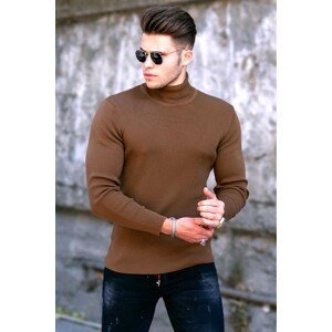 Madmext Men's Brown Turtleneck Sweater 4712