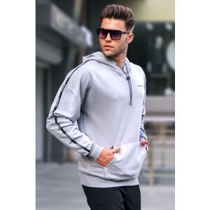 Madmext Dyed Gray Hooded Sweatshirt 4721