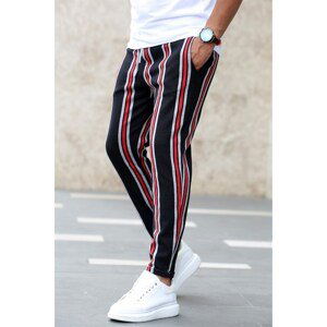 Madmext Striped Burgundy Men's Sweatpants 4086