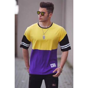 Madmext Color Block Purple T-Shirt 3078