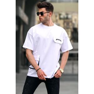 Madmext White Oversized T-Shirt with Pocket 5833