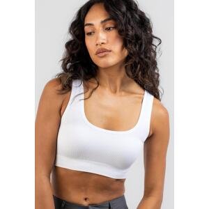 Madmext White Strap Basic Crop Top Blouse