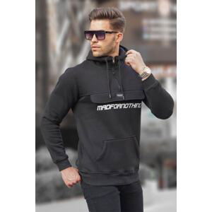 Madmext Black Kangaroo Pocket Hoodie Sweatshirt 4729