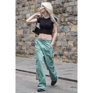 Madmext Mint Green Straight Fit Cargo Trousers