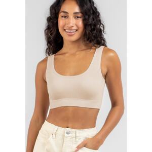 Madmext Ecru Strap Basic Crop Top Blouse