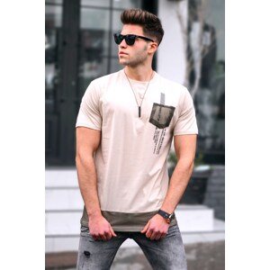 Madmext Men's Beige T-Shirt 5387