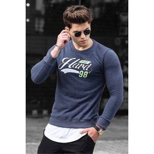 Madmext Men's Printed Navy Sweatshirt 4375