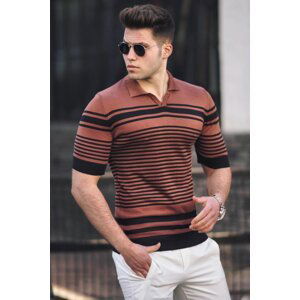 Madmext Men's Tile Polo Neck T-Shirt