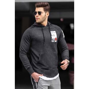 Madmext Men's Anthracite Hooded Sweatshirt 2241