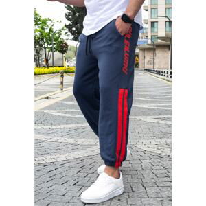 Madmext Navy Blue Oversize Short Leg Men's Tracksuit 4833