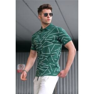 Madmext Men's Polo Neck Green T-Shirt 5817