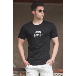 Madmext Men's Black Printed T-Shirt 5275