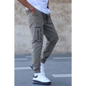 Madmext Khaki Parachute Jogger Pants With Pocket Detail 5483