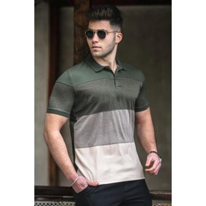 Madmext Khaki Men's Polo Neck T-Shirt 5103