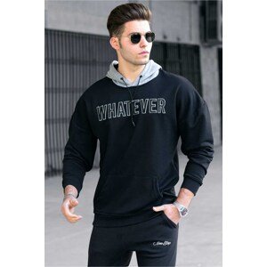 Madmext Black Hoodie Sweatshirt 4774