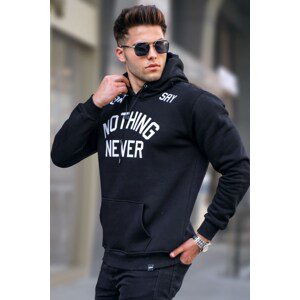 Madmext Black Printed Hoodie Sweatshirt 5898