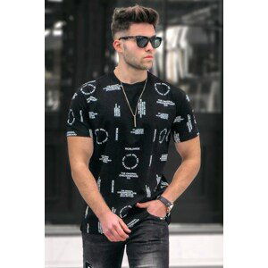 Madmext Printed Black T-shirt 5388