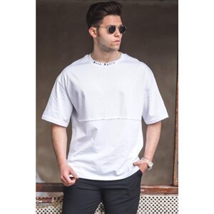 Madmext White oversized pánske tričko s potlačou 5250