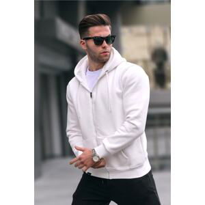 Madmext Hooded Ecru Regular Fit Men's Sweatshirt 6033