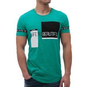 Madmext Printed Crew Neck Petrol Green T-Shirt 2890