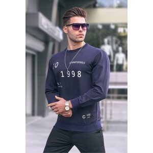 Madmext Men's Navy Blue Printed Sweatshirt 2199