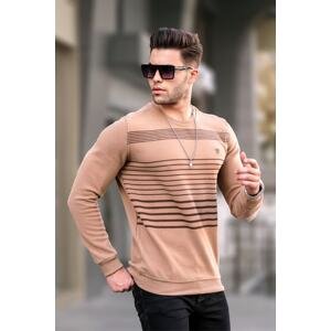 Madmext Biscuit Striped Crew Neck Knitwear Sweater 5961