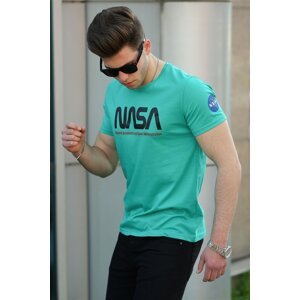 Madmext Men's Printed Green T-Shirt 4525