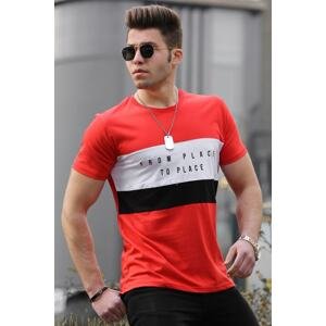 Madmext Men's Printed Red T-Shirt 4499