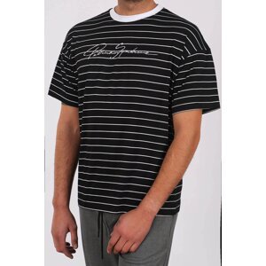 Madmext Men's Striped Black T-Shirt 5801