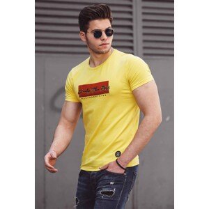 Madmext Men's Printed Yellow T-Shirt 4589