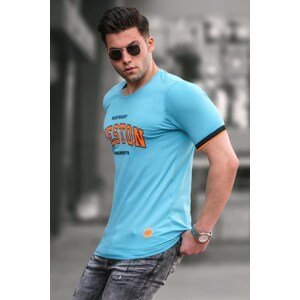 Madmext Men's Printed Turquoise T-Shirt 4593