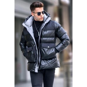 Madmext Black Hooded Pocket Detailed Down Coat 5744