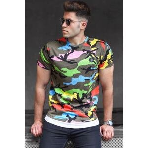 Madmext Men's Camouflage Patterned Brown T-Shirt 4480