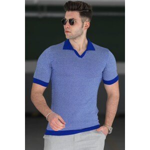 Madmext Saxe Blue Men's Polo T-Shirt 5077