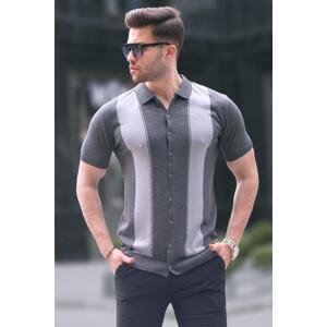 Madmext Anthracite Polo Neck Knitwear Men's T-Shirt 6353