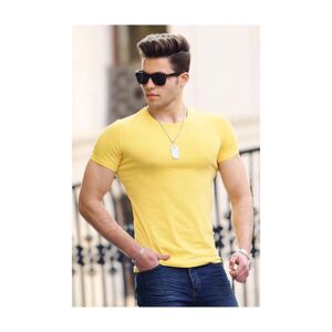 Madmext Crew Neck Yellow Men's T-Shirt 4552