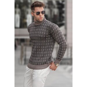 Madmext Mink Patterned Turtleneck Knitwear Sweater 5768