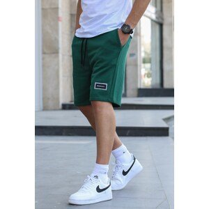 Madmext Green Regular Fit Basic Men's Capri Shorts.