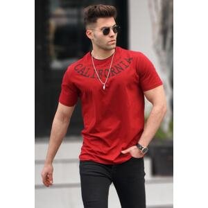 Madmext Printed Claret Red T-shirt 5368