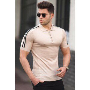 Madmext Beige Polo Neck Knitwear T-Shirt 5084