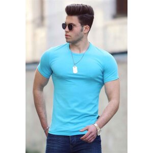 Madmext Crew Neck Blue Men's T-Shirt 4552