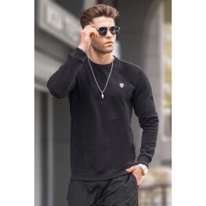 Madmext Black Crew Neck Regular Fit Basic Sweatshirt 5799