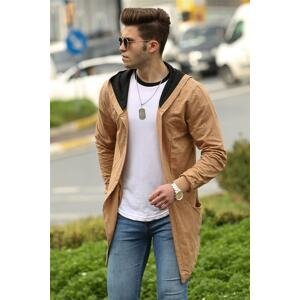 Madmext Camel Ripped Detailed Cardigan 4093