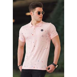 Madmext Powder Spray Print Polo Neck T-Shirt 4583