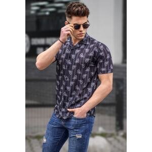 Madmext Men's Black Short Sleeve Patterned Shirt