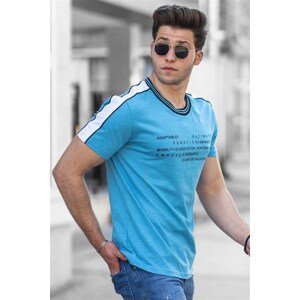 Madmext Men's Printed Turquoise T-Shirt 4530