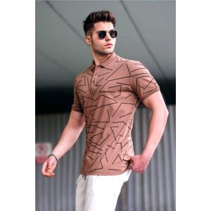 Madmext Men's Polo Neck Brown T-Shirt 5817
