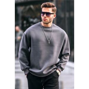 Madmext Smoked Crew Neck Oversize Basic Men's Sweatshirt 6048