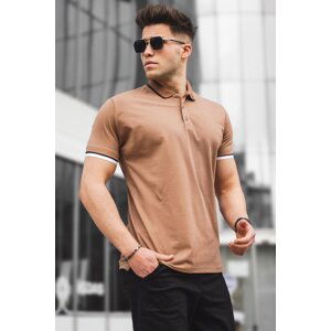 Madmext Brown Plain Polo Neck Men's T-Shirt