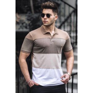 Madmext Beige Men's Polo Neck T-Shirt 5103